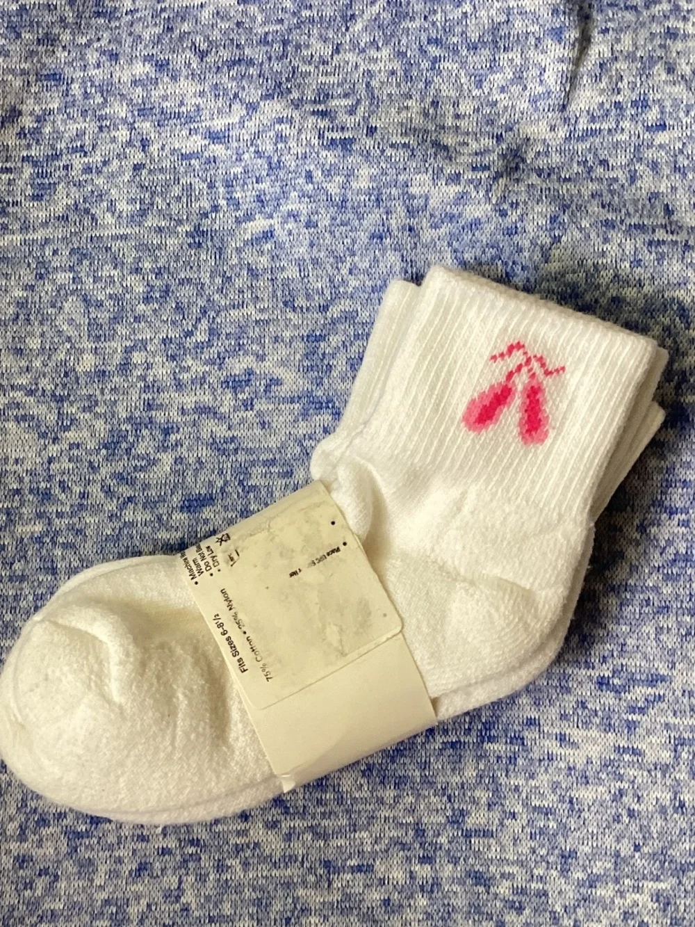 Hot Sox Ballerina BALLET Slippers Ankle Socks DANCE Kids 6-8 1/2 NEW 3 Pairs